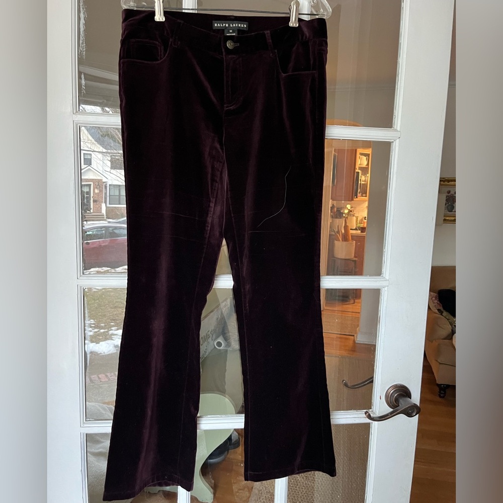 RALPH LAUREN BLACK ladies size 10 velour/velvet pants